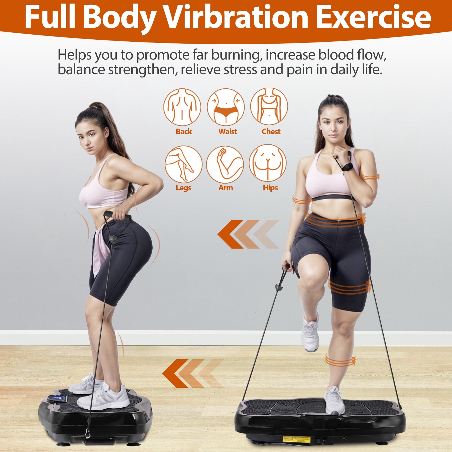 ZENSTYLE Waver Vibration Plate Exercise Machine Whole Body Workout Vibration Fitness Black