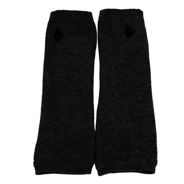 Gloves Mittens for Leisure Pure Color Long Arm Fingerless with Soft Knit Texture Touchscreen Compatible for Autumn Winter Wear