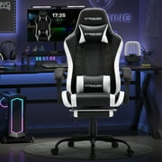 GTRACING Ergonomic GTWD-200 Gaming and Office Chair with Adjustable Pillows and Footrest, White