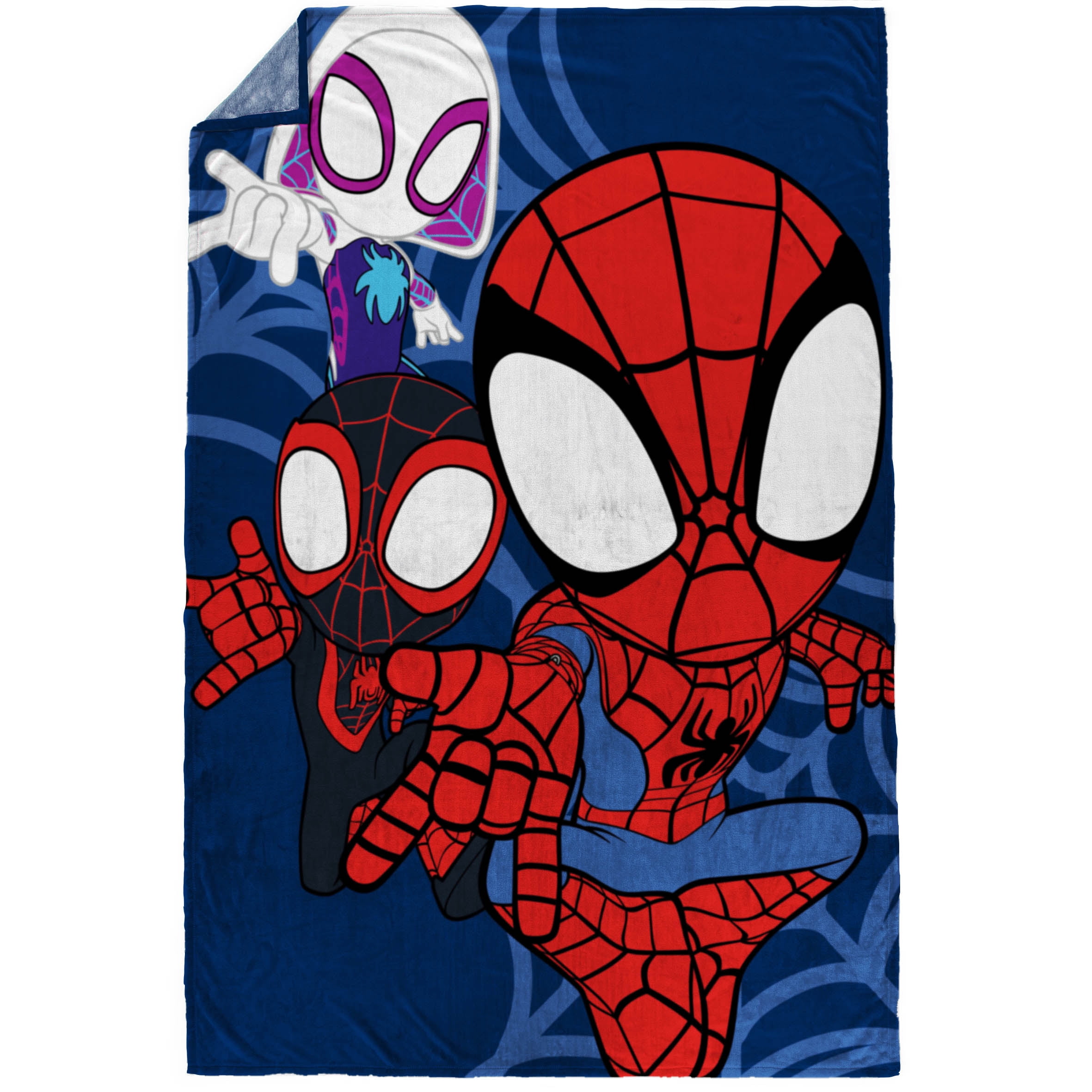 Spidey and His Amazing Friends Kids Plush Twin/Full Blanket, 62 x 90, Microfiber, Blue and Red, Marvel