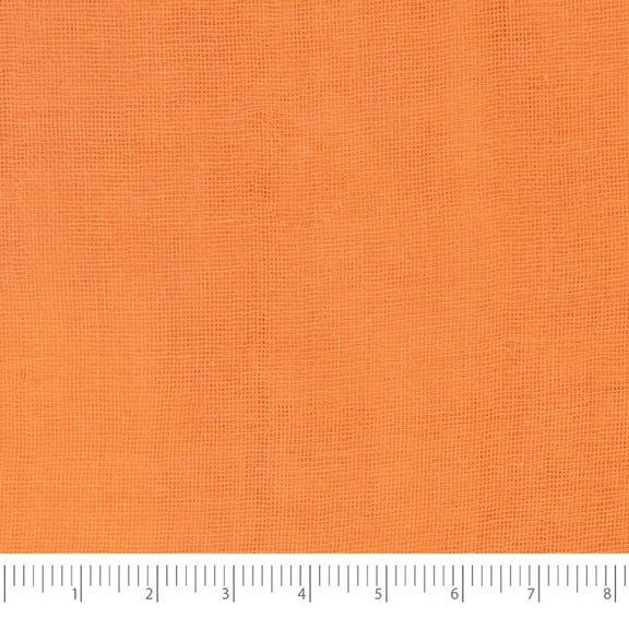 Roc-lon 100% Organic Cotton, 60"/61", Sewing Craft Fabric, 4-layer Solid Muslin/Gauze, Orange, Cut by Yard