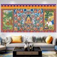 thumbnail image 1 of Tapiz Thangka de pared con diseño de budismo tibetano, 150 x 75 cm, microtela, 1 of 1