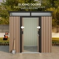 thumbnail image 3 of Lofka 6 x 4 FT Outdoor Storage Shed, Tools Storage Garden Shed with Lockable Sliding Door for Outsides, Brown, 3 of 7