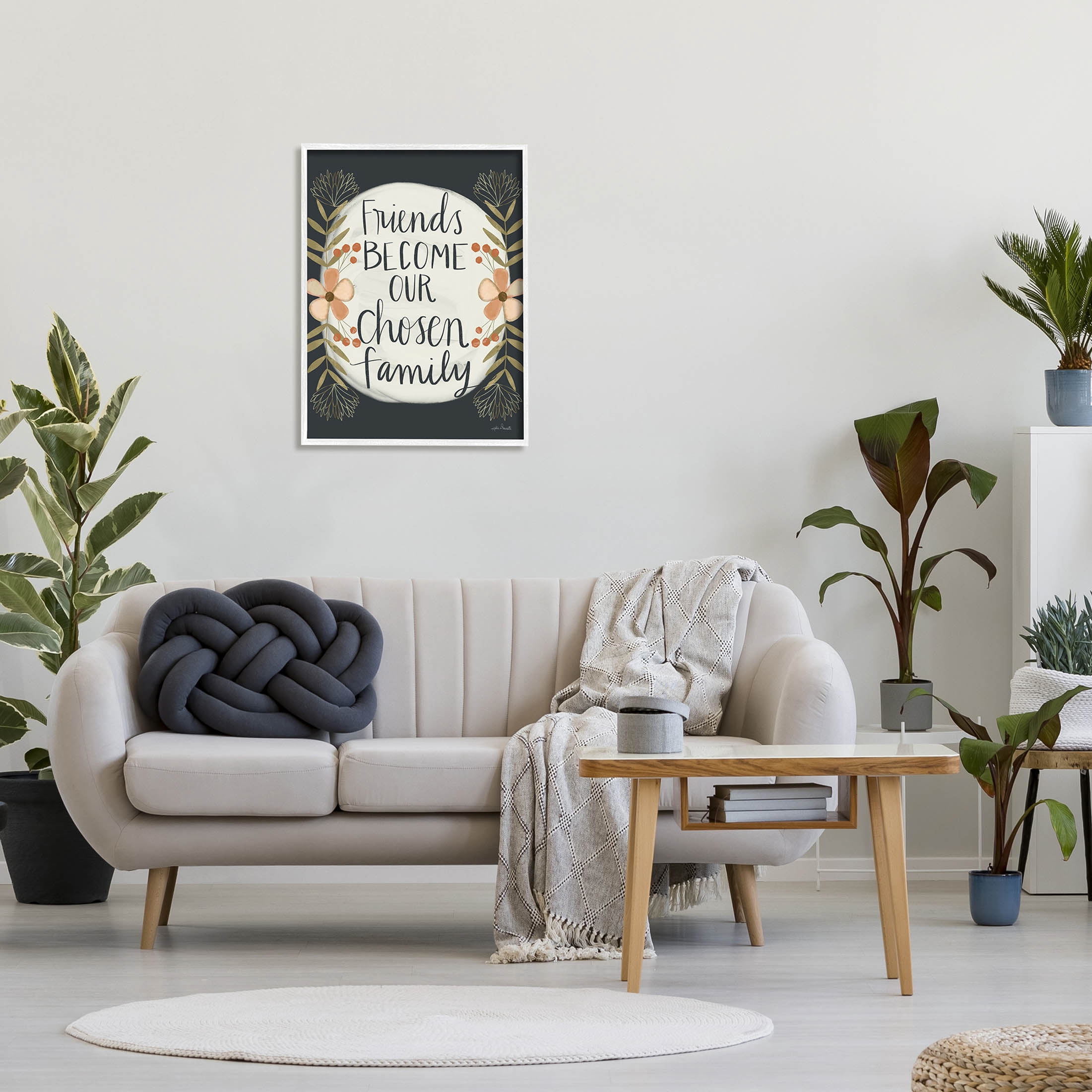 Stupell Industries Chosen Family Friendship Phrase Graphic Art White Framed Art Print Wall Art, Design by Katie Doucette