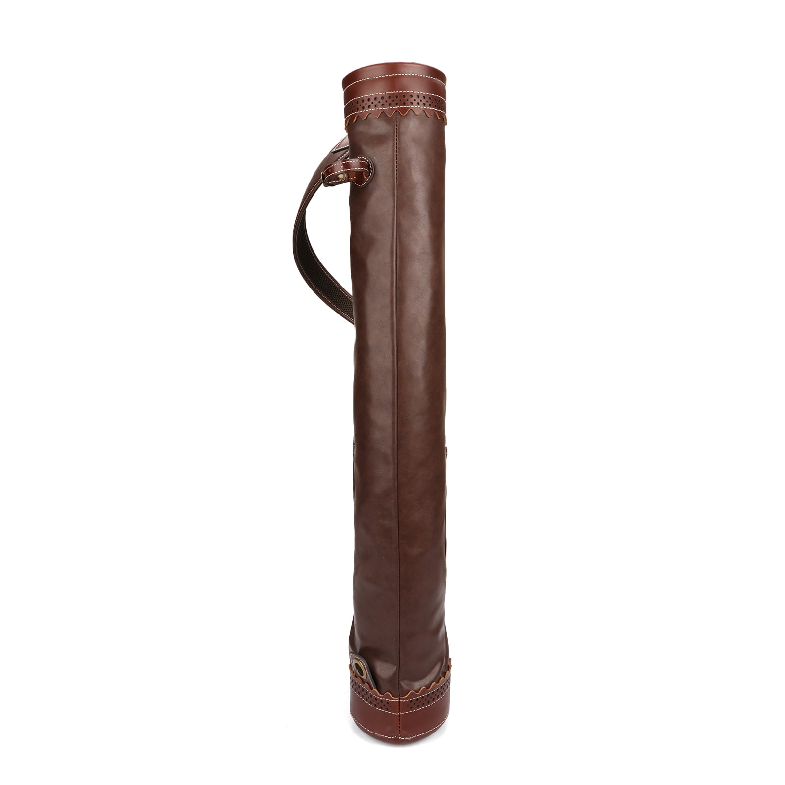 TOURBON Pencil Style Golf Clubs Carrier Microfiber Leather Sunday Bag Vintage Travel Bag for Driving Range Brown Outdoor