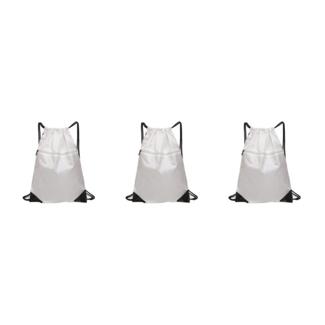 VONKY Portable Nylon Drawstring Bag Sack Beach Gym Backpack Shoes Bags Convenient and Versatile White 3Set