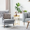 thumbnail image 3 of Homebeez Metal Side Table,Round End Table With Tray,Modern Sofa Side Table,Bedside Night Stand,Gold, 3 of 7