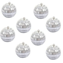 KOYPTL Christmas Balls Ornaments,8 pcs Foam Shatterproof Balls,Disco Mirror Glitter Christmas Tree Bulbs For Xmas Tree Holiday Wedding Party Decorations (4cm Silver)