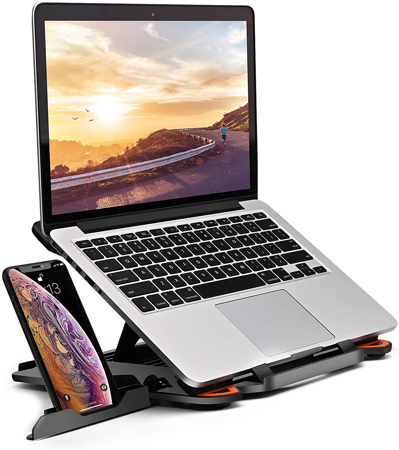 Laptop Stand Adjustable Laptop Computer Stand Multi-Angle Stand Phone Stand Portable Foldable Laptop Riser Notebook Holder Stand Compatible for 10 to 17” Laptops - image 1 of 7