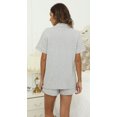 thumbnail image 3 of LYCY Women's Short Pajama Set, Soft Summer Button Down Pjs Sets,(Grey mel,S), 3 of 5