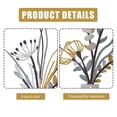 thumbnail image 3 of Rustic Vintage Minimalist Metal, 3 pcs Flower Wall Art Vase Decor for Bathroom Dining Room, 13.7x6 inches, 3 of 6