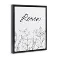 thumbnail image 2 of Stupell Industries Contemporary Renew with Leaf Outlines Black Floating Frame Canvas Art, 17 x 21, by Lettered and Lined, 2 of 8