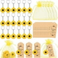 thumbnail image 4 of RABBITH 20 Sets Sunflower Party Favor Includes Keychains Organza Bags Thank You Kraft Tags Return Gift for Guests Birthday, 4 of 7