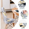 thumbnail image 6 of Dining Room Chair Covers Set of 6, Stretch Spandex Kitchen Chair Covers, Removable Parsons Chair Protectors for Home Decorations, Hotel, Estaurant, Leaf White, 6 of 6