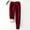 Wine, variant on PWPSG Women's Solid Cuffed Sweat Pants, Drawstring Waist Hidden Inner Pockets, Warm Fleece Knit for Suburban Cool-Weather Day Excursions in Fall Red XXXL