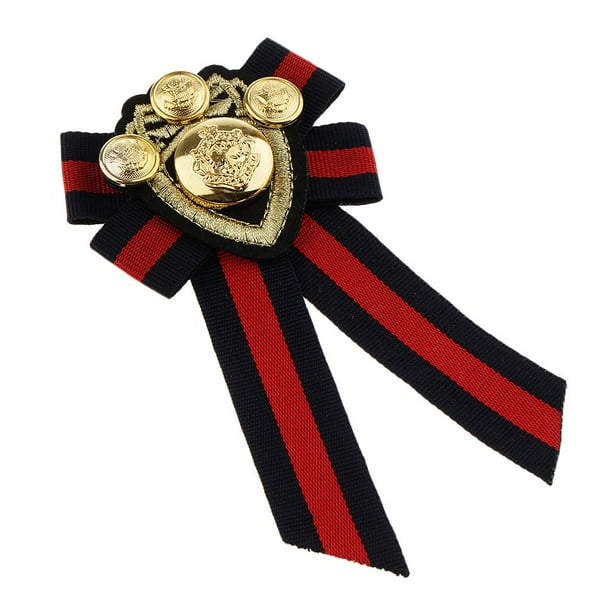 Bow Tie Brooch British Necktie Brooch Vintage Brooch Pin Stipe