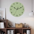 thumbnail image 2 of Wall Clock Sage Green Linen Texture Clocks PVC Silent Non-Ticking Battery Operated Decorative Farmhouse Solid Color Round Clock for Home Living Room Kitchen Bedroom Office School Wall Decor 14 Inch, 2 of 9
