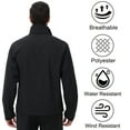 thumbnail image 4 of Satankud Men's Softshell Jacket Fleece Lined Waterproof Stand Collar Soft Lightweight Shell Rain Jacket Windbreaker Outdoor Hiking Black L, 4 of 9