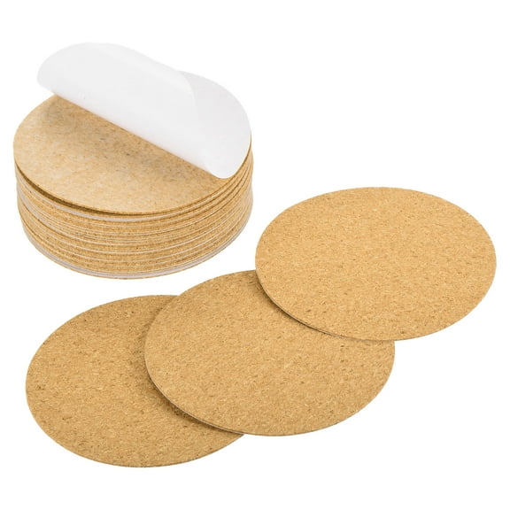 28Pack Self Adhesive Cork for Coaster, 90mm/3.54inch Round Cork Tiles(1mm Thick)