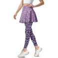 thumbnail image 2 of POLEROWomens Purple Bling Leopard Tennis Skirted Leggings with Pockets Workout Yoga Leggings with Skirts Non See Through Golf Fitness Pants Stretch Athletic Gym Legging, 2 of 6