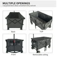 thumbnail image 6 of Harper & Bright Designs Collapsible Folding Wagon, Push Pull Foldable Beach Wagon Cart, Max load 220lbs, 38.19''L×23.62''W×39.37''H, Cement Grey, 6 of 9