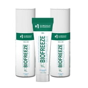 BioFreeze Menthol Pain Relief Multi Pack- Containts 2 Roll Ons (3oz each) and 1 Gel Tube (1oz)