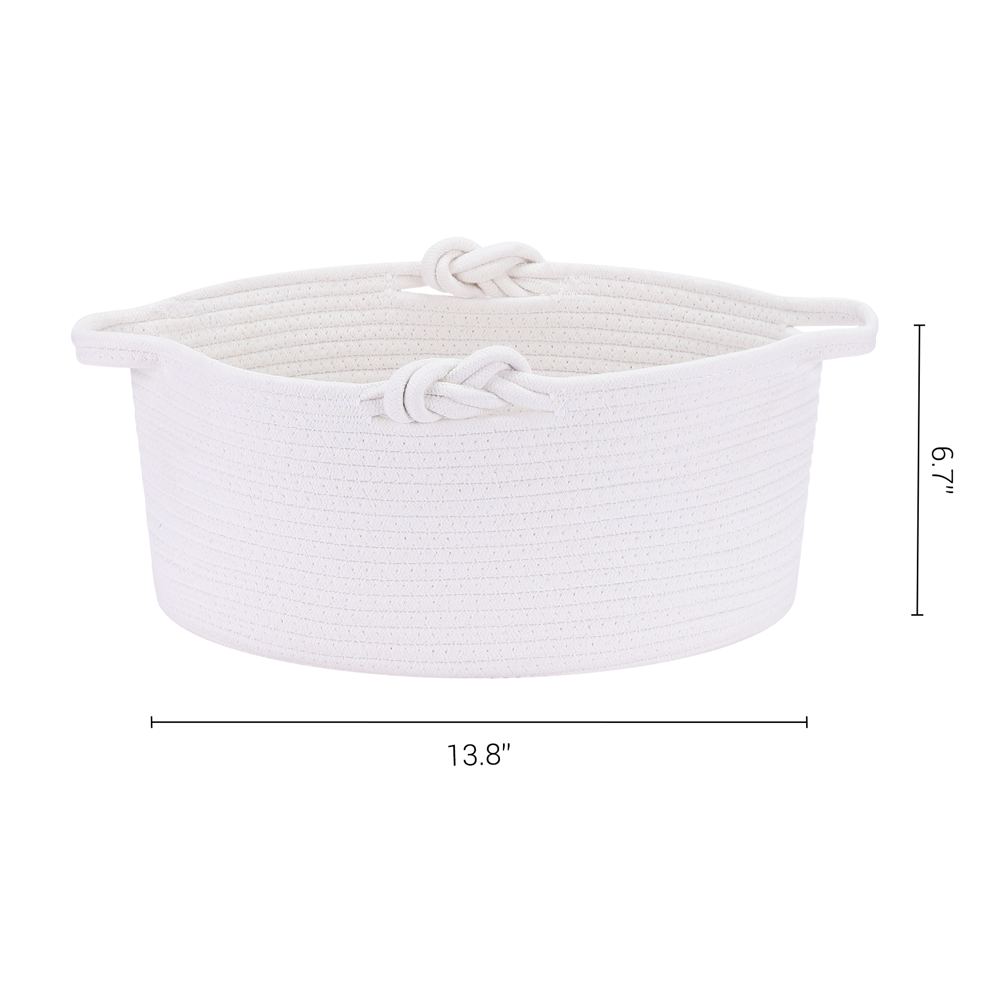 Unique Bargains 1 Pack Woven Storage Basket Bin with Handle for Clothes, Shoes White S