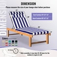 thumbnail image 6 of Geemuslly Outdoor Chaise Lounge Cushion 72x21 Inch With Headres - Waterproof Patio Chair Cushions Non-Slip with Ties, Fade Resistant for Pool Beach Garden Recliner,Blue & White Stripes,1Pcs, 6 of 7