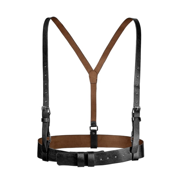 Mujeres Vintage PU Cuero Y Tirantes Agujeros ajustables Cinturones Negro 69-84cm/27.17-33.07