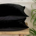 thumbnail image 4 of The Art Box Crushed Velvet Pillow Cover Cushion Covers Solid Throw Pillowcase for Bed Couch Sofa Bedroom, Soft Cozy Bedding King Pillowcases, Black, 20 x 40 in, Pack of 2, 4 of 5