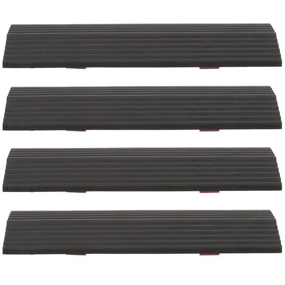 Niceauty 4Pcs Black Rubber Threshold Ramp for Home Entry with Anti Skid and Damage Resistant