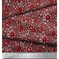 thumbnail image 2 of Soimoi Red Viscose Chiffon Fabric Leopard Animal Skin Decor Fabric Printed Yard 42 Inch Wide, 2 of 3