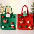 thumbnail image 4 of Christmas Handbag Cartoon Santa Felt Spacious Sturdy Tote for Xmas Shopping, 4 of 7