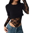 thumbnail image 5 of Wowcloth Women's Crop Top, Chic Solid Color, Slim Fit Short Sleeve for Daily Wear, 5 of 8