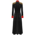 thumbnail image 4 of TiaoBug Women's Circus Ringleader Cosplay Costume Velvet Long Tailcoat Renaissance Gothic Fringed Jacket Coat Black S, 4 of 7