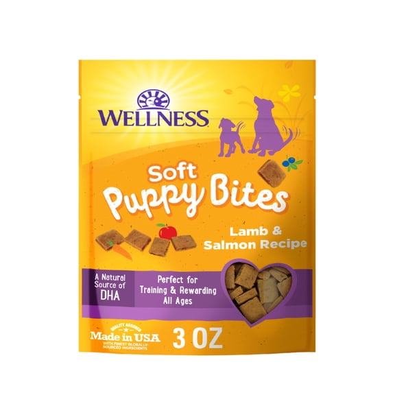 Wellness Puppy Treats, Natural, Training Treat, Grain Free, Soft Lamb & Salmon (3 Ounce bag)