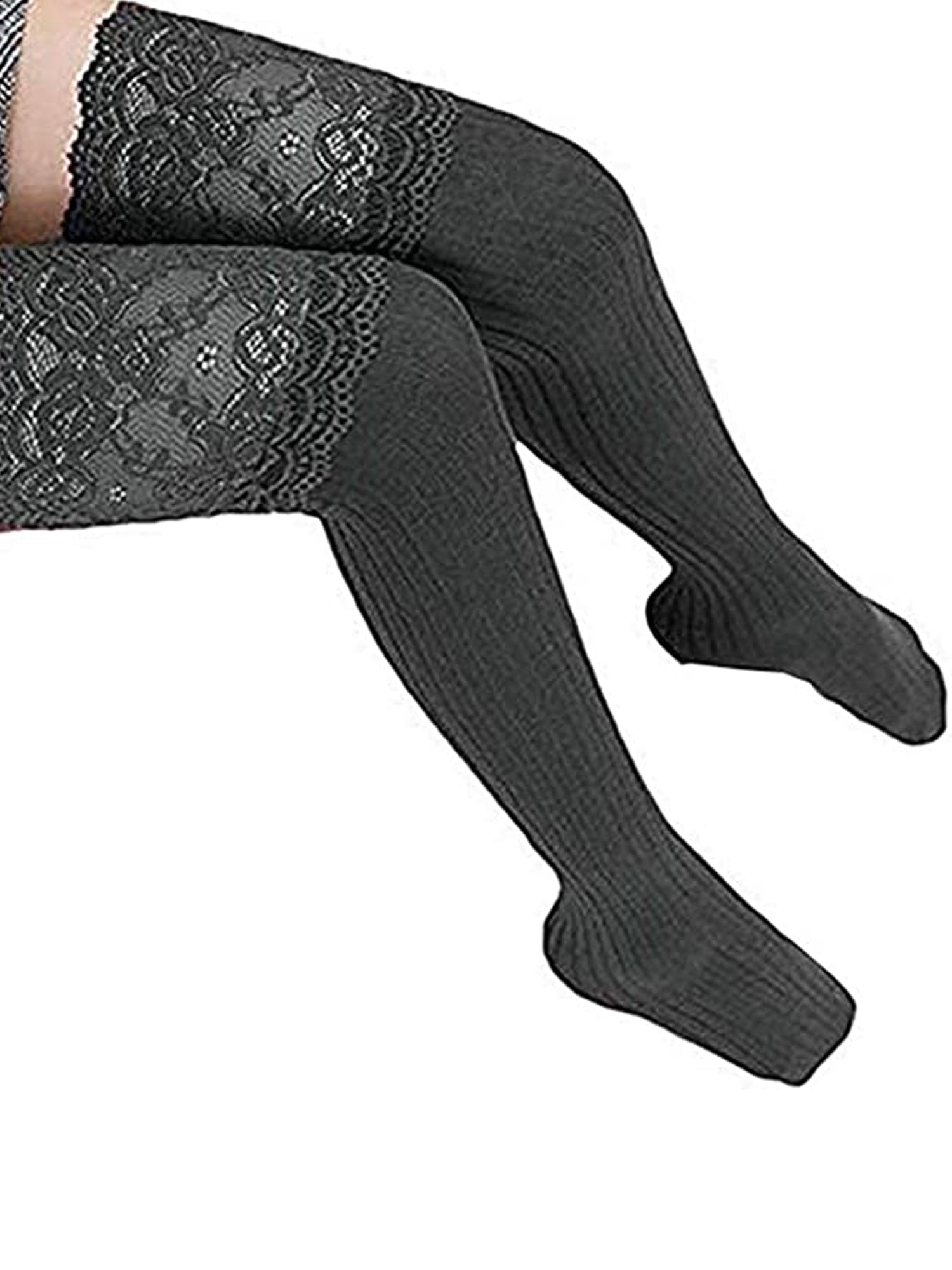 Black, One Size UK 4-6½ New Ladies Womens Over Knee Long Casual Ladies Thigh High Plain Stretch Fit Cotton Overknee Socks