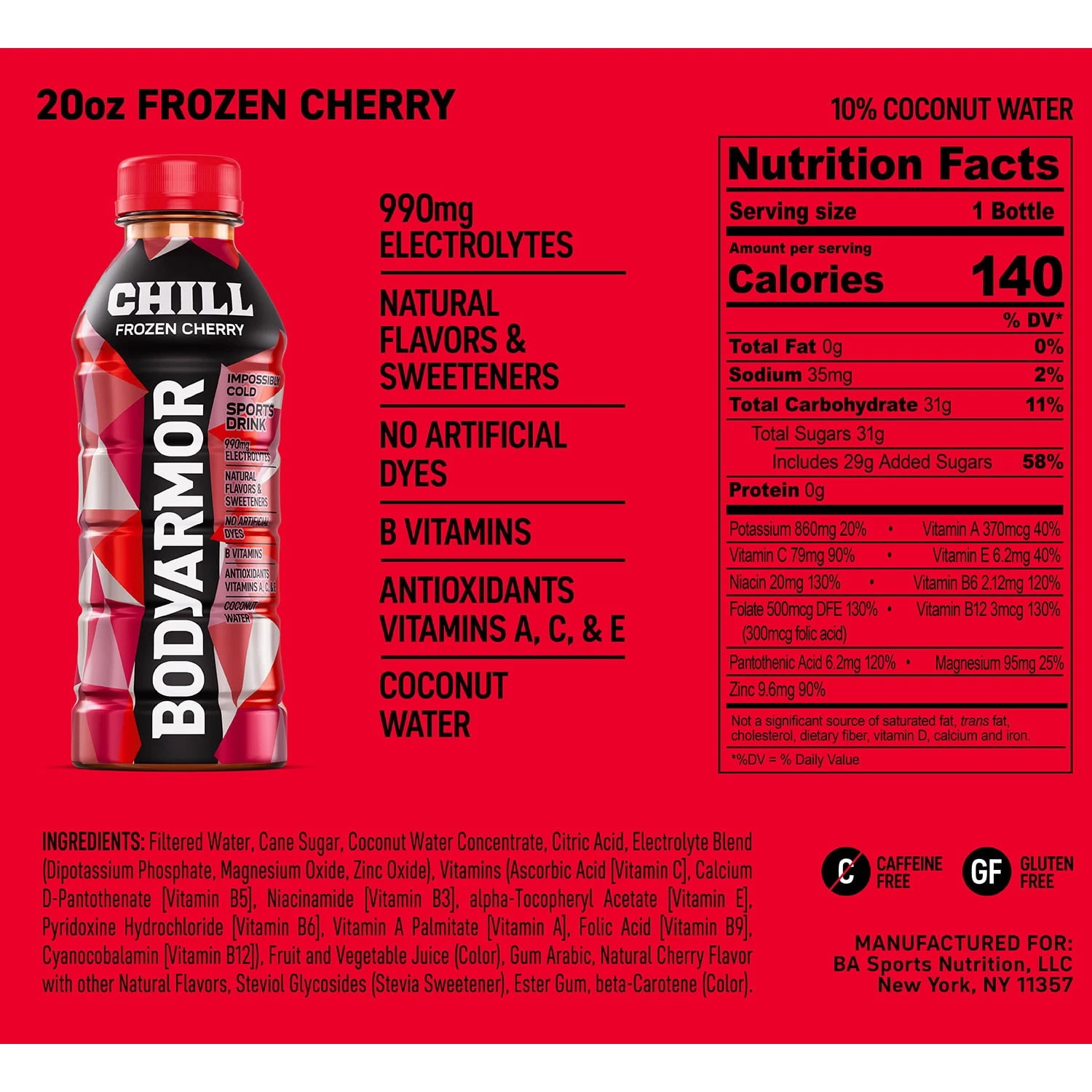 BODYARMOR CHILL Sports Drink Variety Pack, 20 Fluid Ounce (Pack of 18)