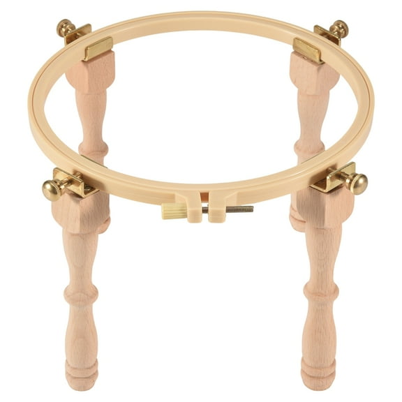 Adjustable Portable Wooden Embroidery Hoop Stand Set Needlework Frame Rack Desktop