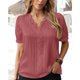 thumbnail image 3 of Camisa de manga corta para mujer,Camisa de manga corta para mujer Camisa de manga corta con cuello en V para mujer Camisa de manga corta de encaje para mujer Rendimiento confiable, 3 of 6
