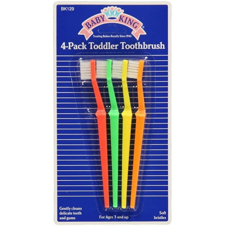 Baby King 4-Pack Toddler Toothbrushes - yellow multi, one size