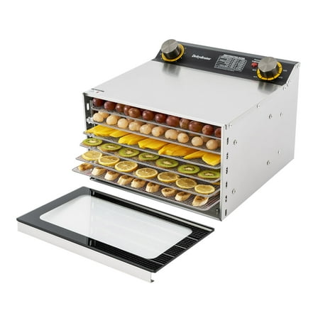 TFCFL 6 Trays Commercial Food Dehydrator Drying Machine 304 Stainless Steel Electric Fruit Derky Dryer