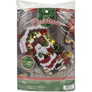 Bucilla Felt Stocking Applique kit 18" Long-Santa Is Here W/Lights