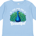 thumbnail image 4 of Inktastic Peacock Girls Long Sleeve Toddler T-Shirt, 4 of 5