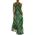 thumbnail image 1 of Robe Baroque Dorée Été Esthétique Vintage Damas Robe Longue Décontractée Dames Robe Maxi Tendance Cadeau d'Anniversaire, 1 of 5