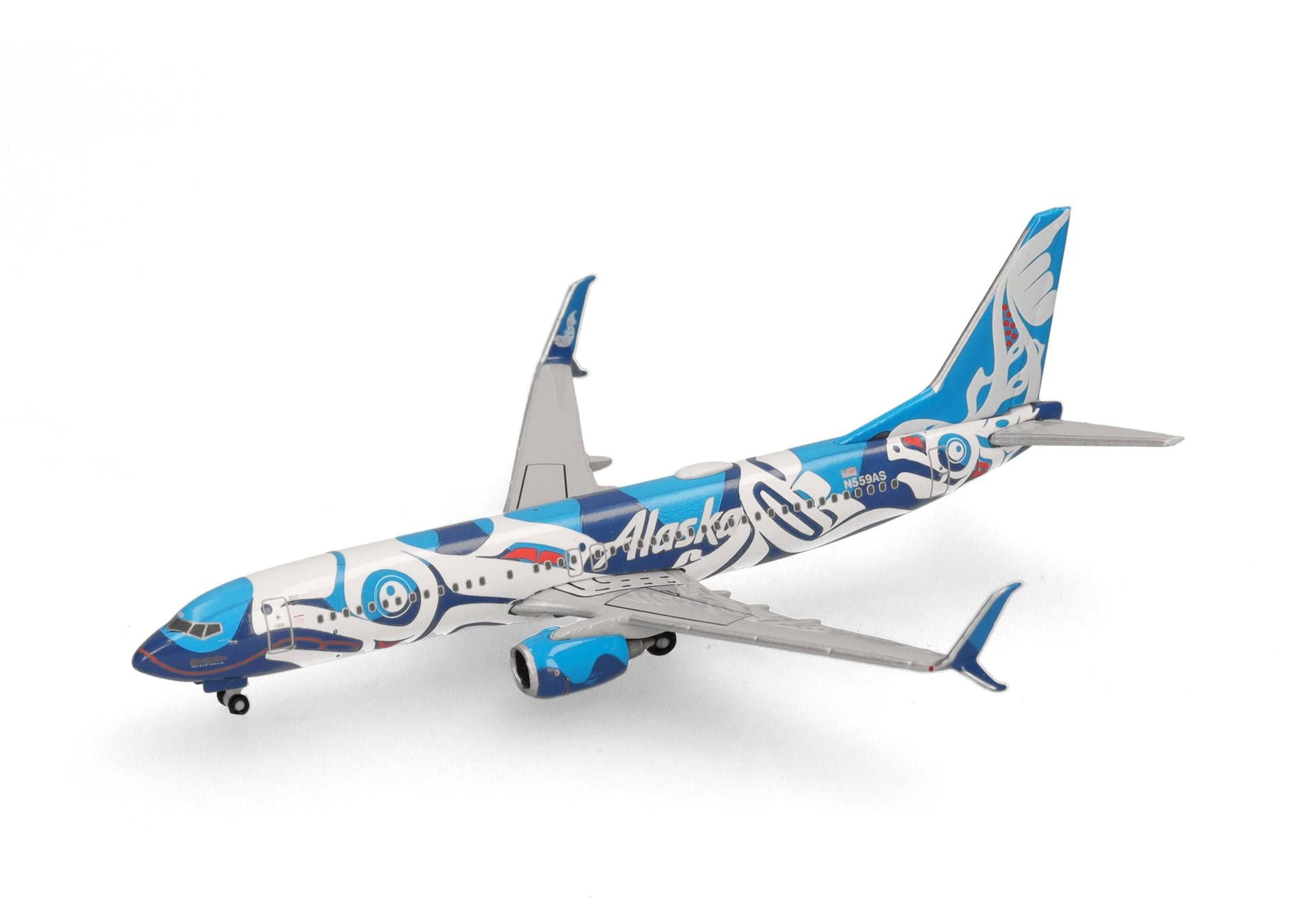 Boeing 737-800 Commercial Aircraft "Alaska Airlines" (N559AS) Blue and White 1/500 Diecast Model Airplane by Herpa