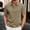 Khaki, variant on Bzhegqhd Men's Pullover Solid Color Button Short Sleeve Turndown Collar Blouse Shirt