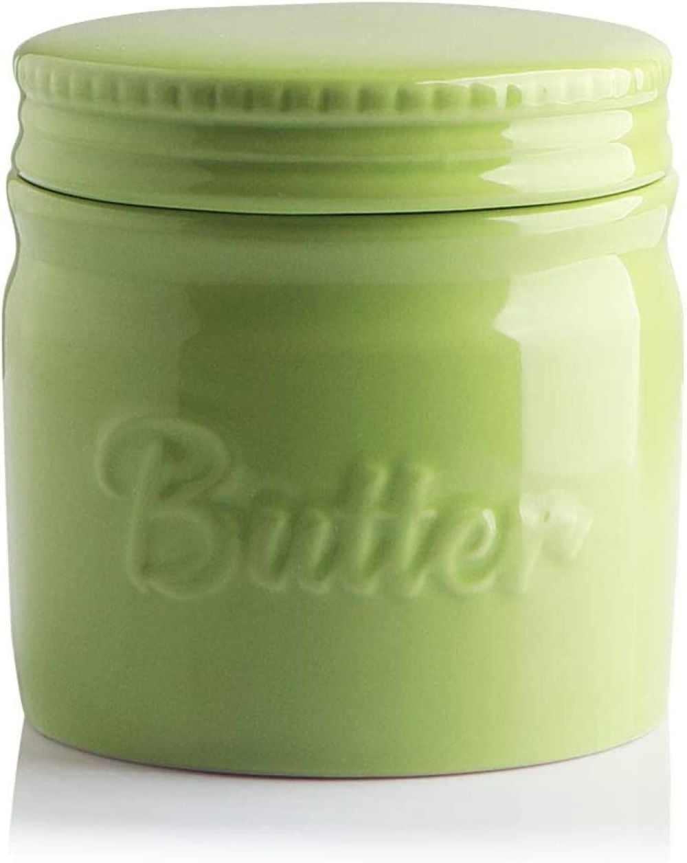 SWEEJAR Porcelain Butter Keeper Crock, French Butter Dish with Water