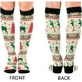 thumbnail image 2 of FREEAMG Christmas Compression Socks Women Men Long Stocking (20-30mmHg) Travel Knee High Stockings for Athletic Sports,Running,Cycling,Nursing, 2 of 7