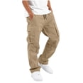 thumbnail image 2 of Xdegoge Boys Cargo Pants Elastic Waist Drawstring Casual Loose Fit Lightweight Trousers with Pockets Straight Leg Hiking Outdoor Activewear, 2 of 8